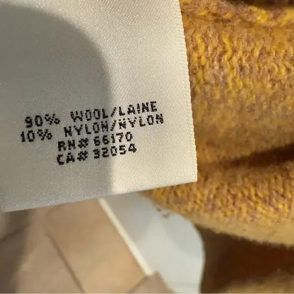 Anthropologie Meguro River Puff Sleeve Cardigan Mustard Yellow Wool Blend Large - Picture 4 of 8